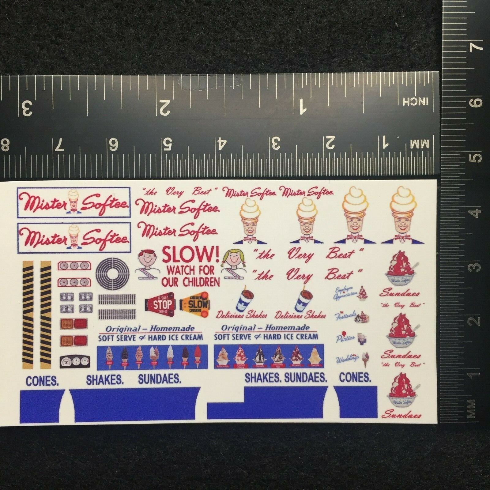 Clear 1:64 Waterslide Decal for Ice Cream Truck Quick Bite Mister Softee