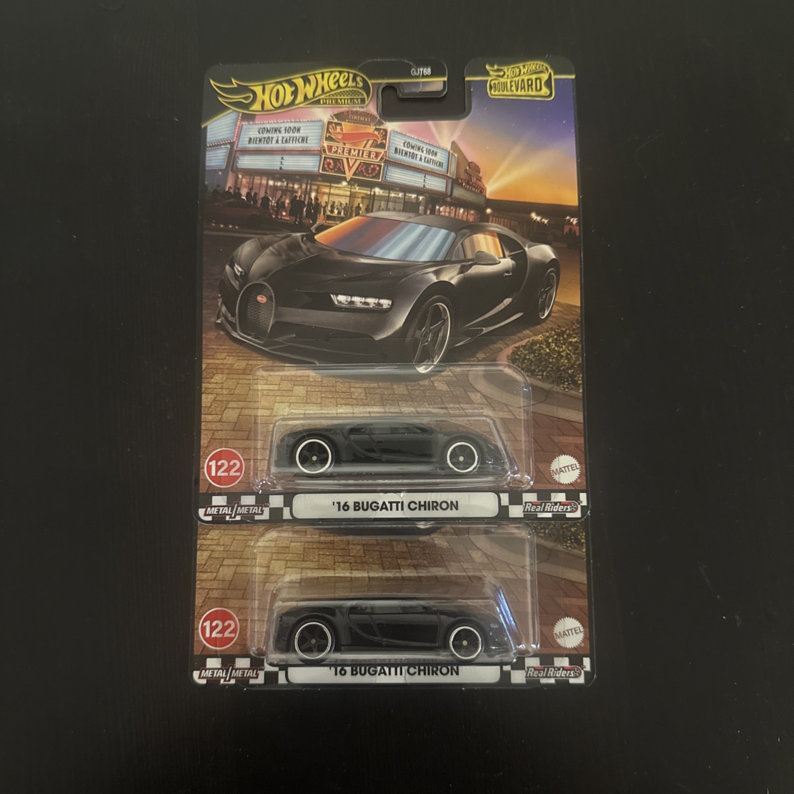 2025 Hot Wheels Premium ’16 Bugatti Chiron #122 Black Car Culture Boulevard