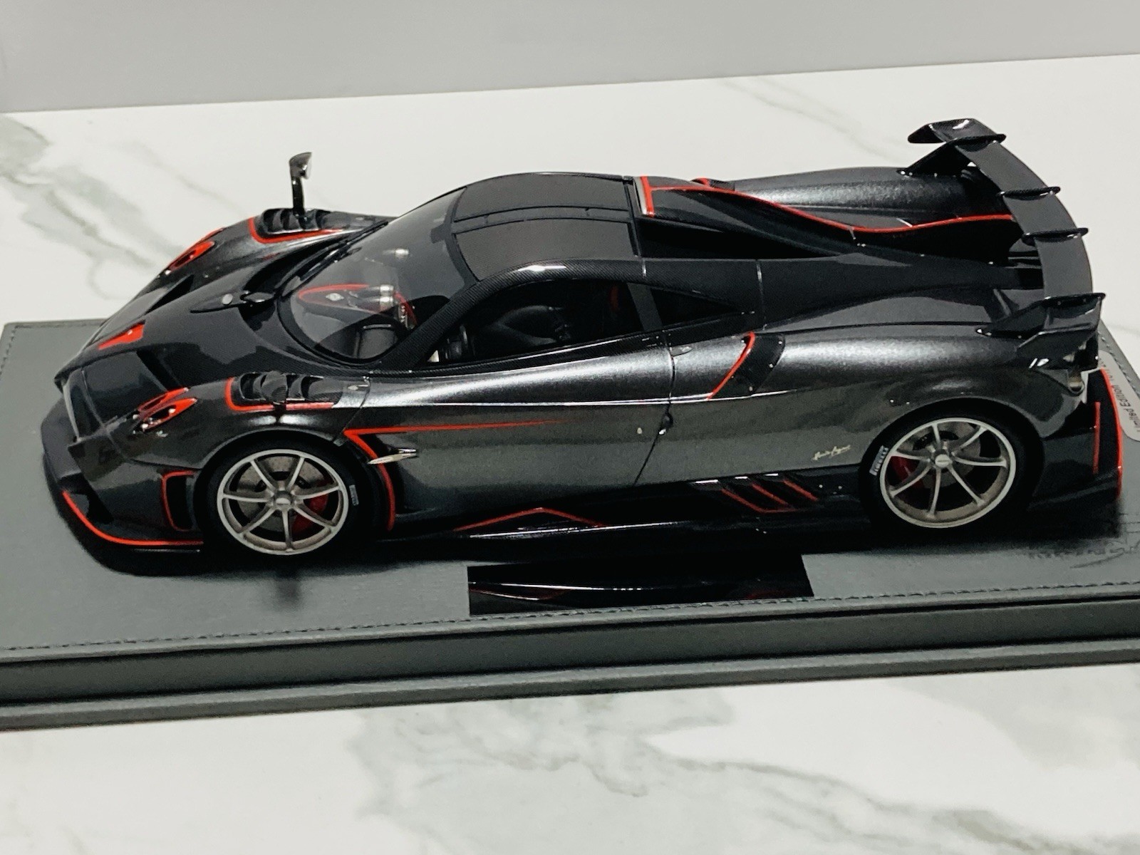 1:18 BBR, 2020 Pagani Imola, Dark Gray w/red accents