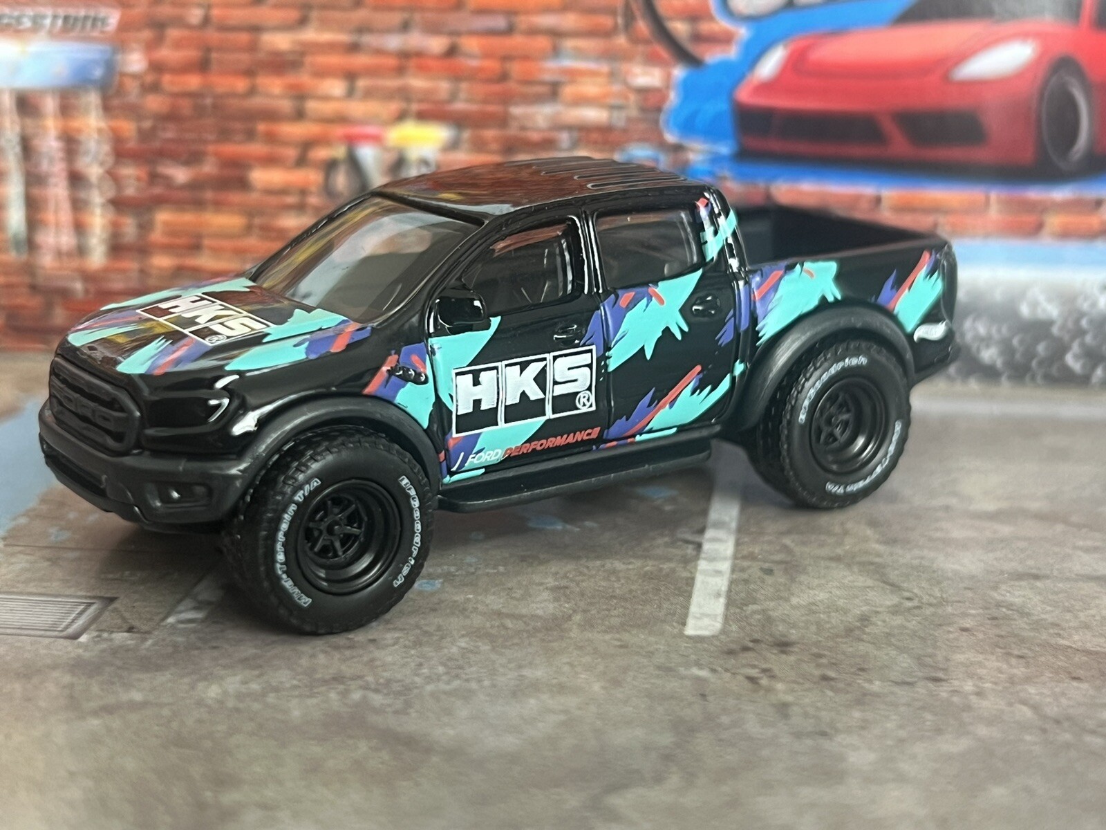 Hot Wheels ‘19 Ford Ranger Raptor HKS Super Custom Swap Real Riders 6 Spoke
