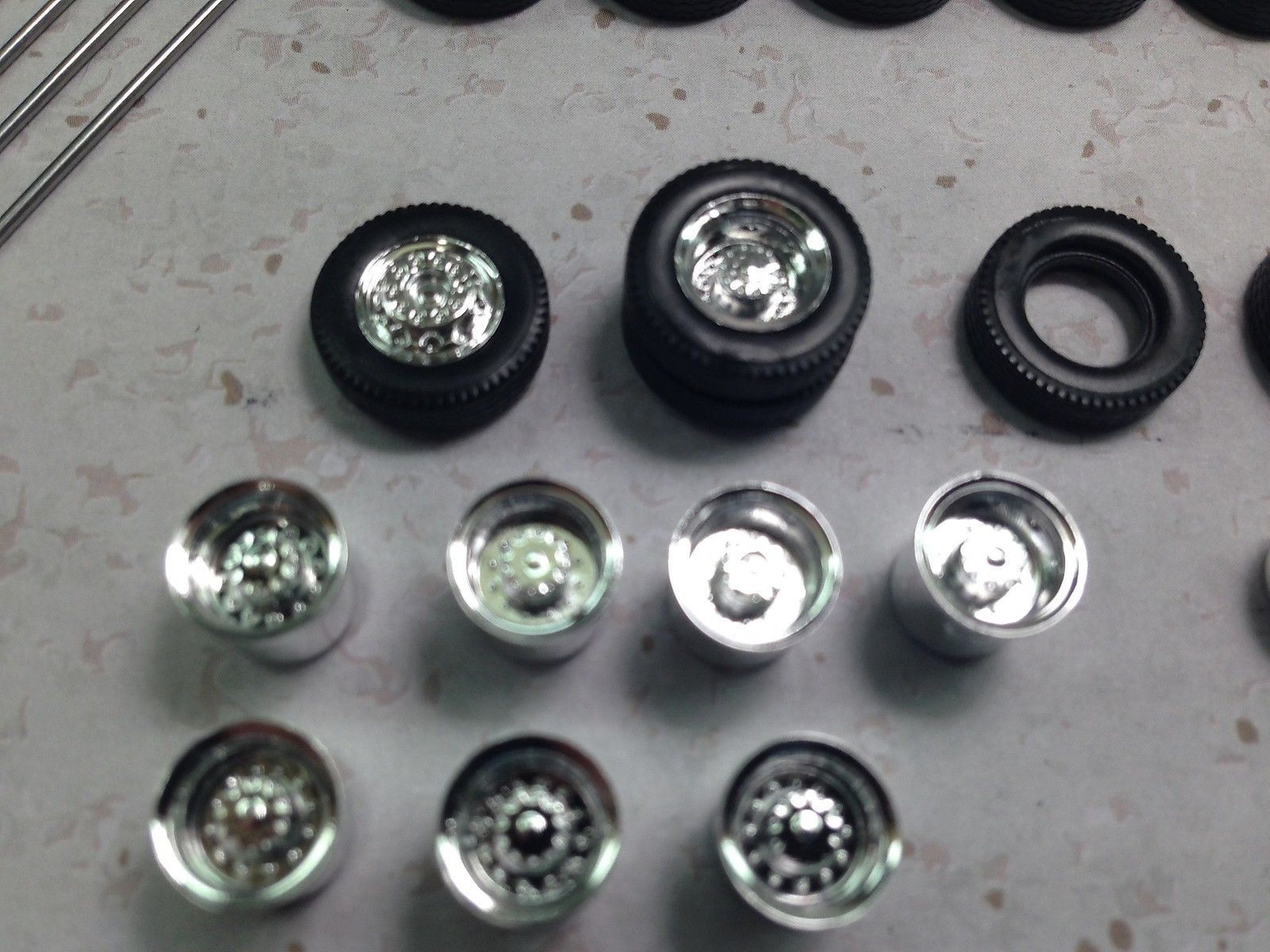 HO 1:87 Promotex # 5462 Chrome Wheels, Planetary Hubs, 4 fronts, 4 rears