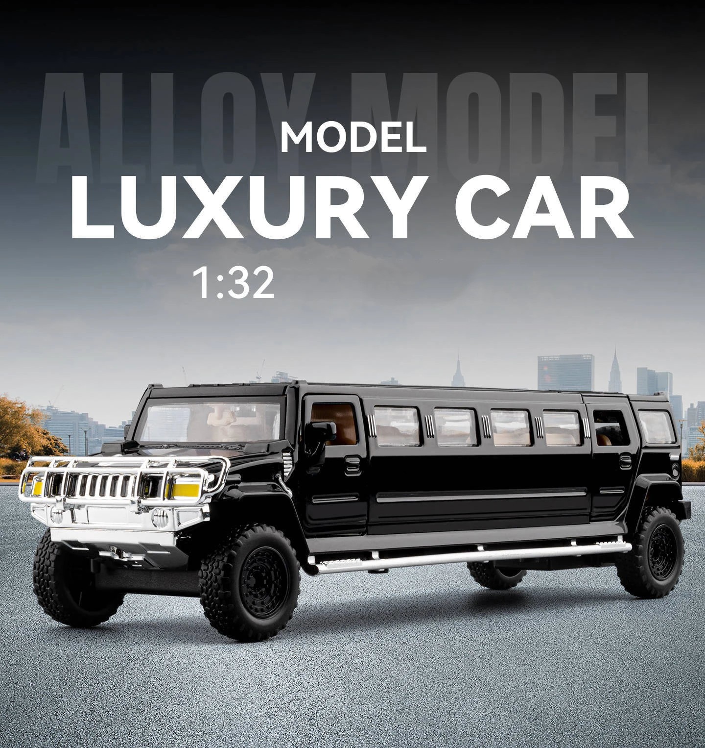 1:32 Extended Version HUMMER H2 Alloy Car Model Diecast Metal Vehicles Car Model