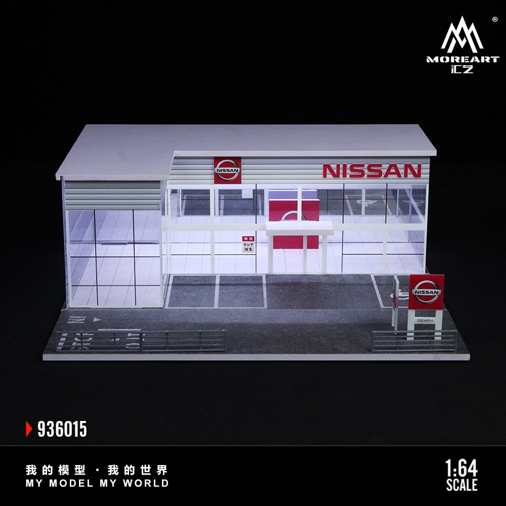 Diorama 1/64 Diecast Car Garage Model LED Street Building Multi-store Display US