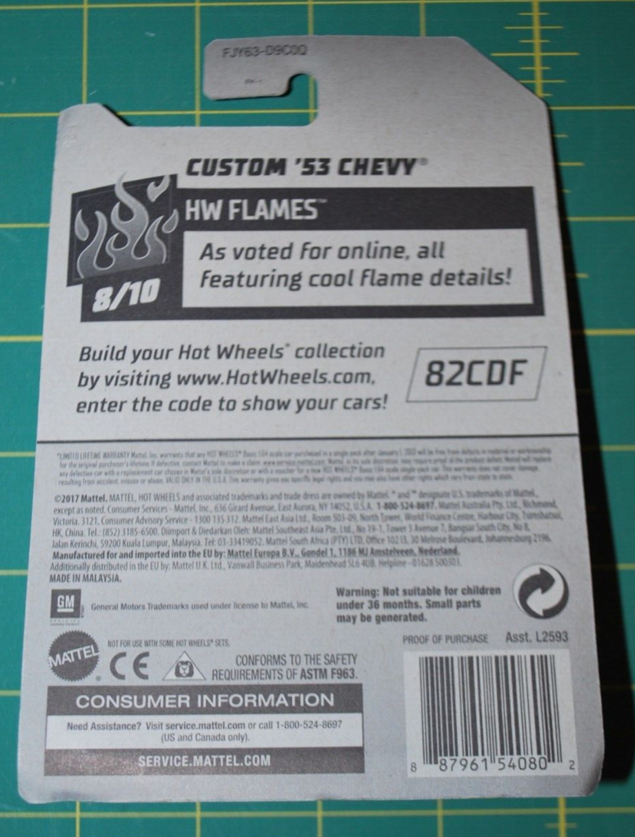 2X – 2018 Hot Wheels – Early Times ’32 Ford & Custom ’53 Chevy – HW Flames