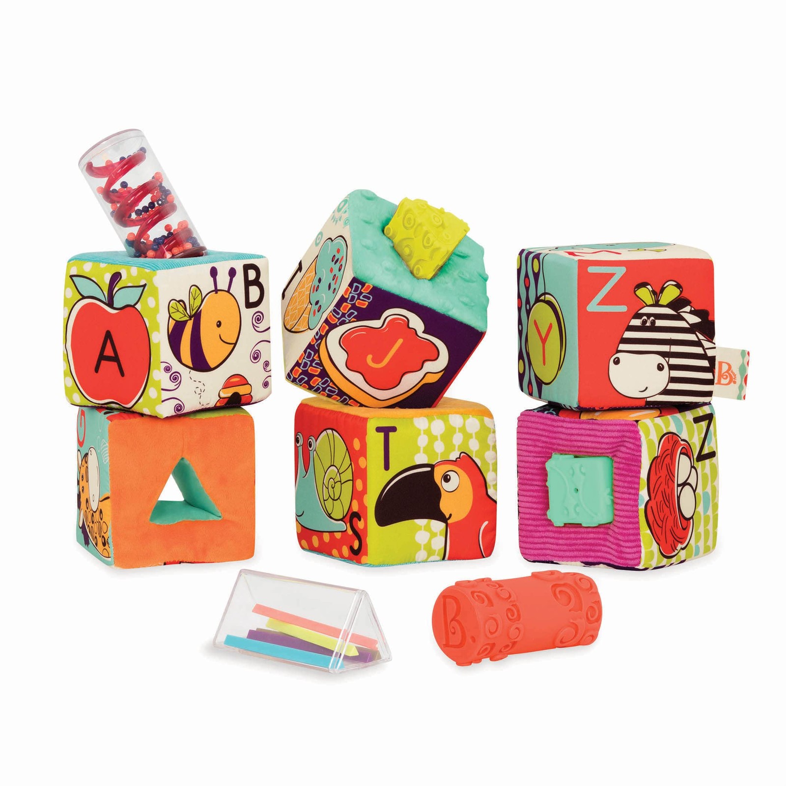 B. toys â€“ Soft Fabric Building Blocks for Toddlers â€“ Educational Alp