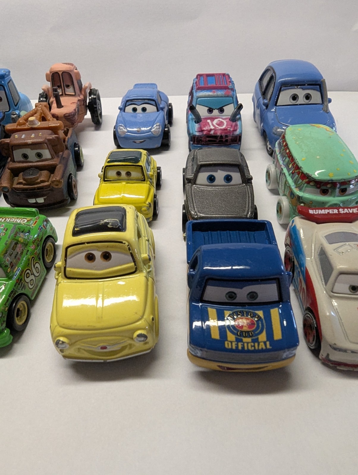 Disney Pixar Cars Mini Racers Diecast Matte Lot Of 18 Cars
