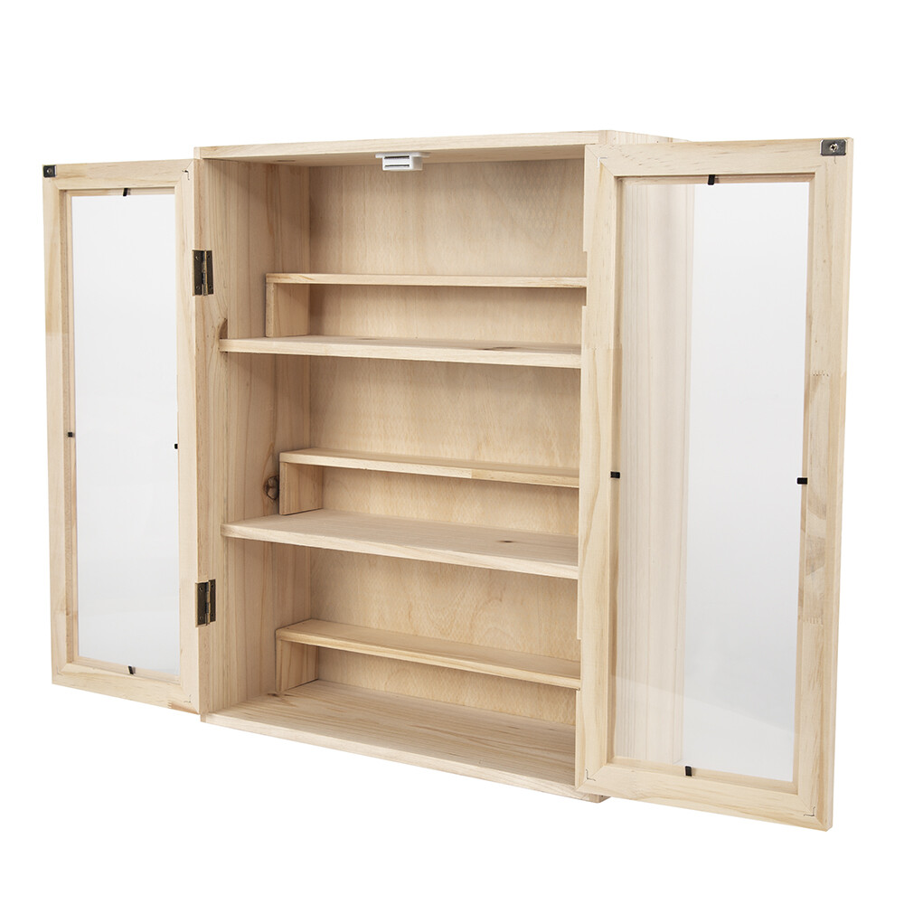 US Wood Toy Car Model Display Cabinet Collection Storage Box with Acrylic Door