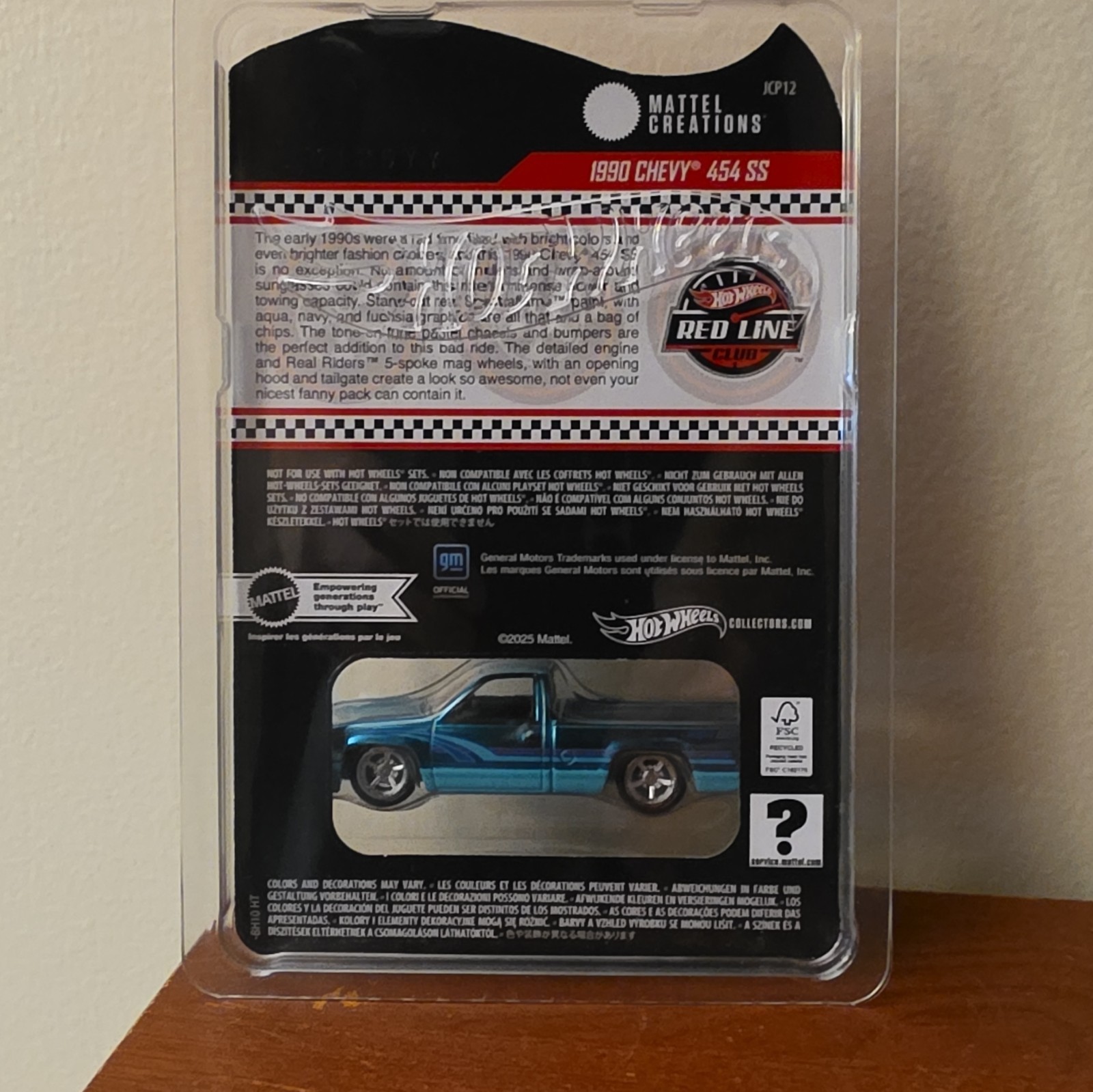 Hot Wheels Red Line Club 1990 Chevrolet Chevy 454 SS Blue 1:64 Unopened
