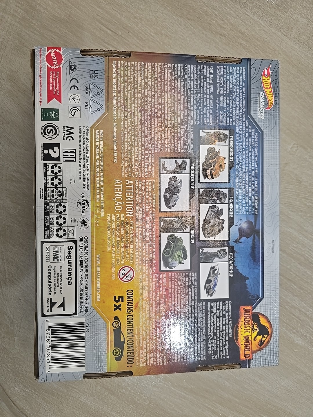 Hot Wheels Jurassic World Dominion 1:64 Car Set – GYJ92 ~NEW