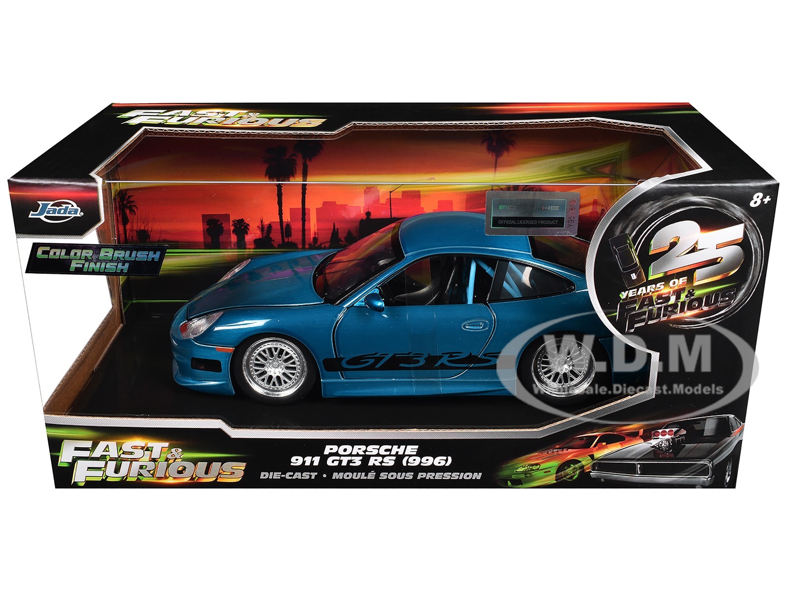 PORSCHE 911 GT3 RS 996 COLOR BRUSH “FAST & FURIOUS 25 YEARS” 1/24 BY JADA 37819