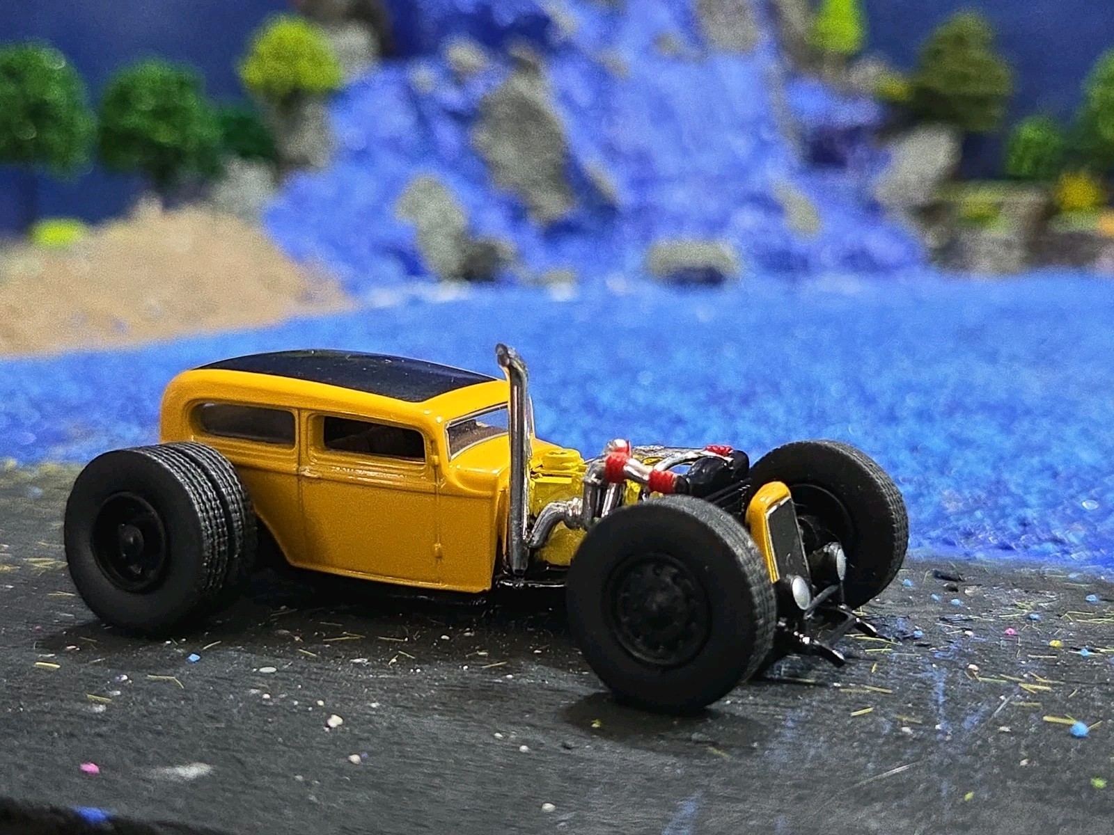 Custom 1:64 street Rat Rod lowered hot FORD chopped panel paddy wagon HotWheels