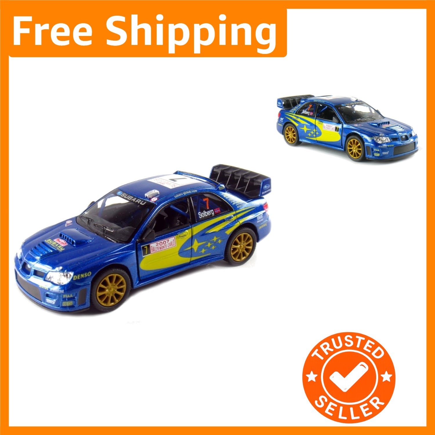 2007 Subaru Impreza WRC Racing Edition Die-Cast: Open Doors & Pullback Action
