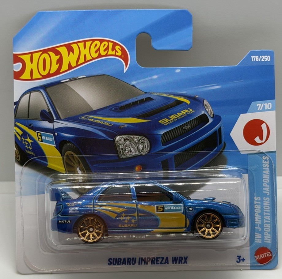 HOT WHEELS 2026 short card HW J-IMPORTS SUBARU IMPREZA WRX BLUE YELLOW 176/250