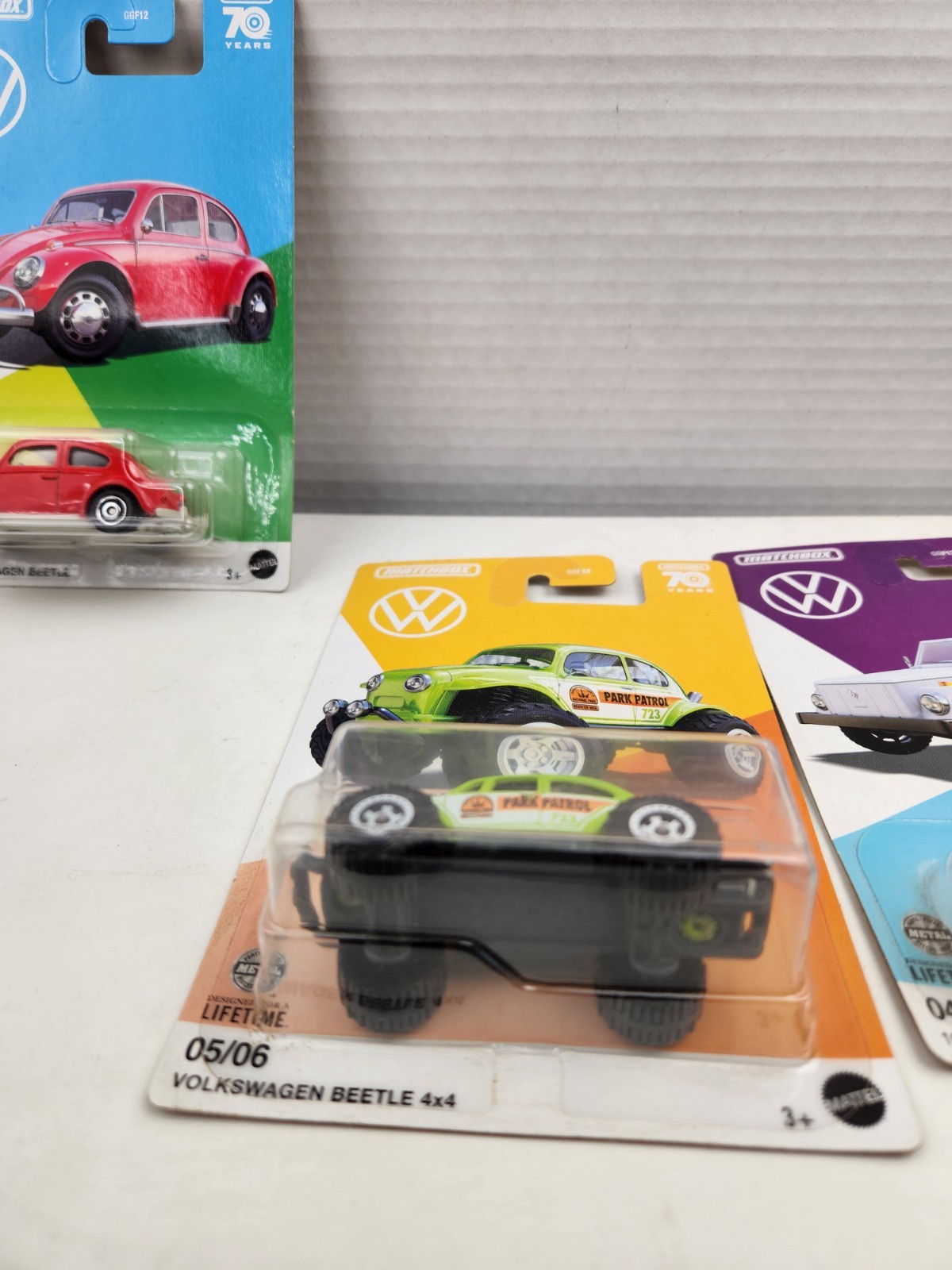 Matchbox 70 Years Lot Of 3 1974 VOLKSWAGEN TYPE 181, 1974 Beetle & 4×4 Beetle