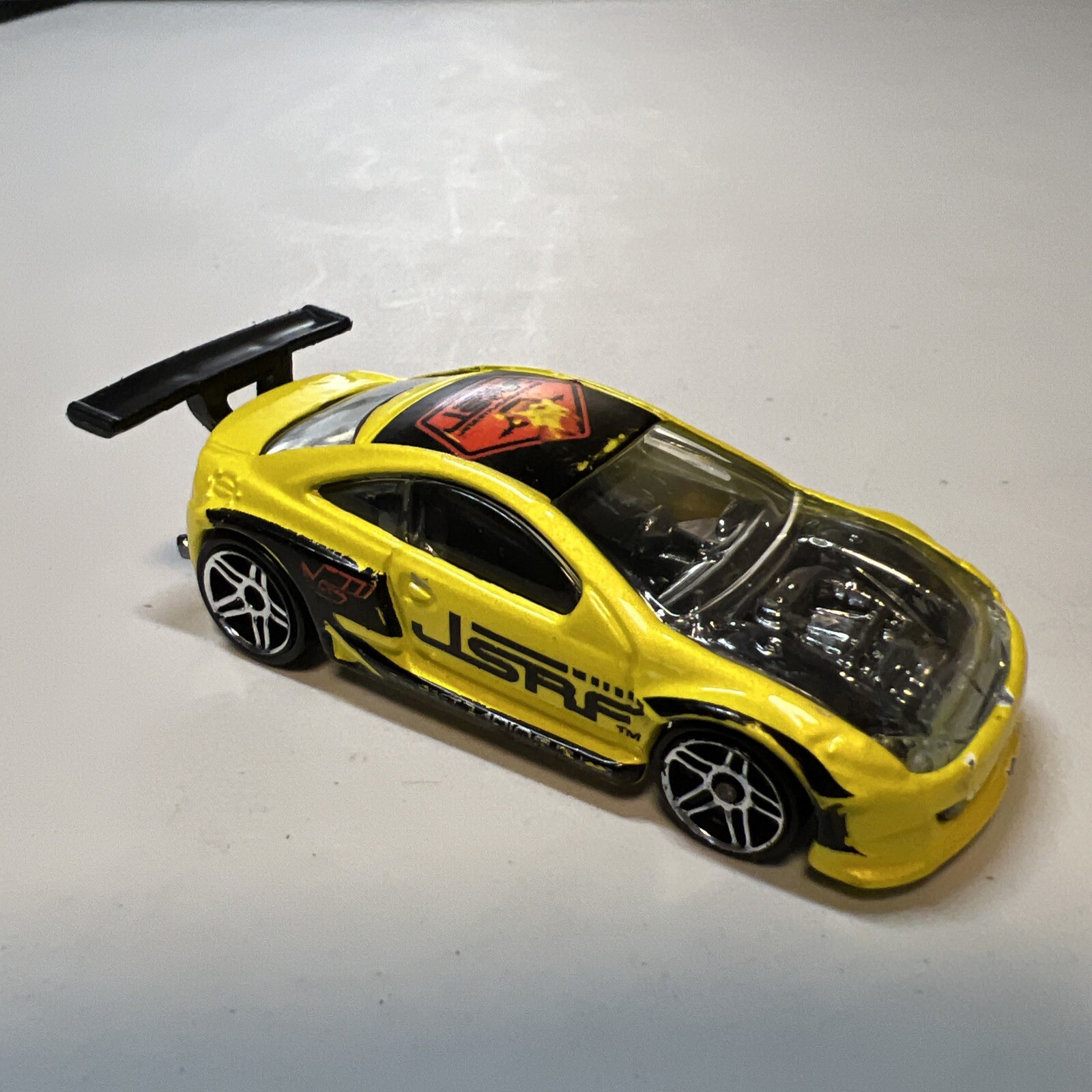 2001 Hot Wheels CUSTOM COUGAR Yellow w/Chrome Pr5 Spokes J17