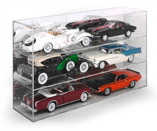 6 CAR ACRYLIC DISPLAY SHOW CASE FOR 1/18 SCALE MODELS BY AUTO WORLD AWDC015
