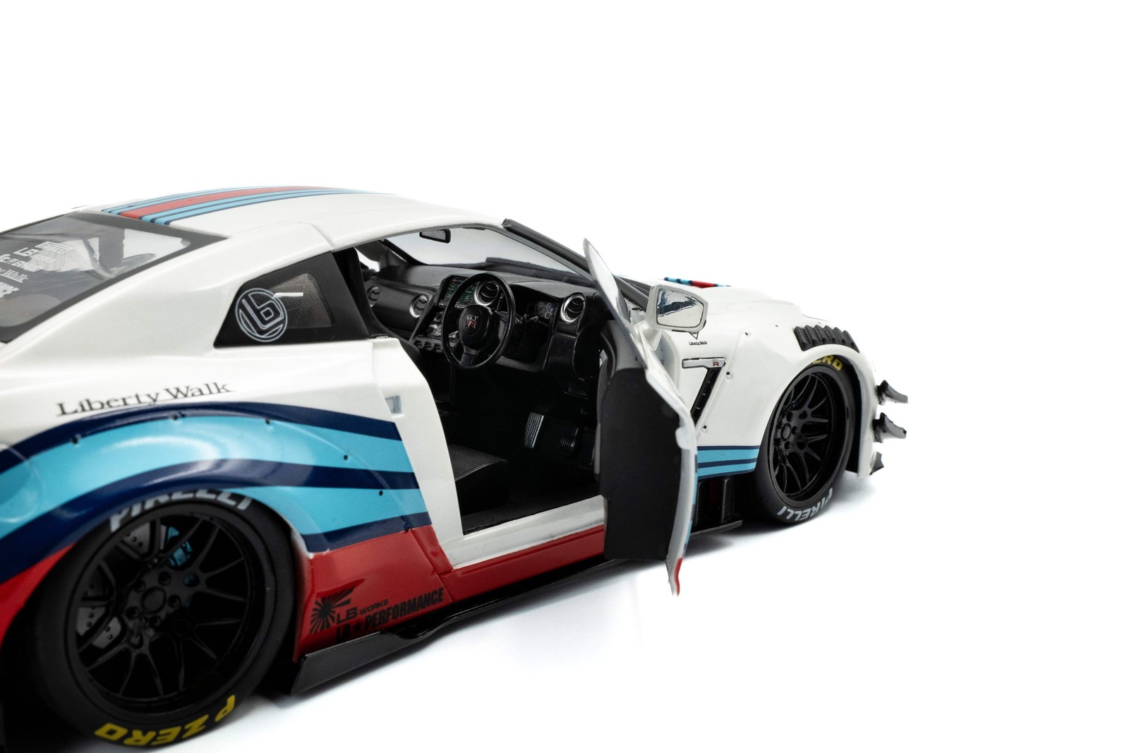 Solido 2024 Nissan GT-R (R35) W/ Liberty Walk Body Kit 2.0 Martini Racing 1:18