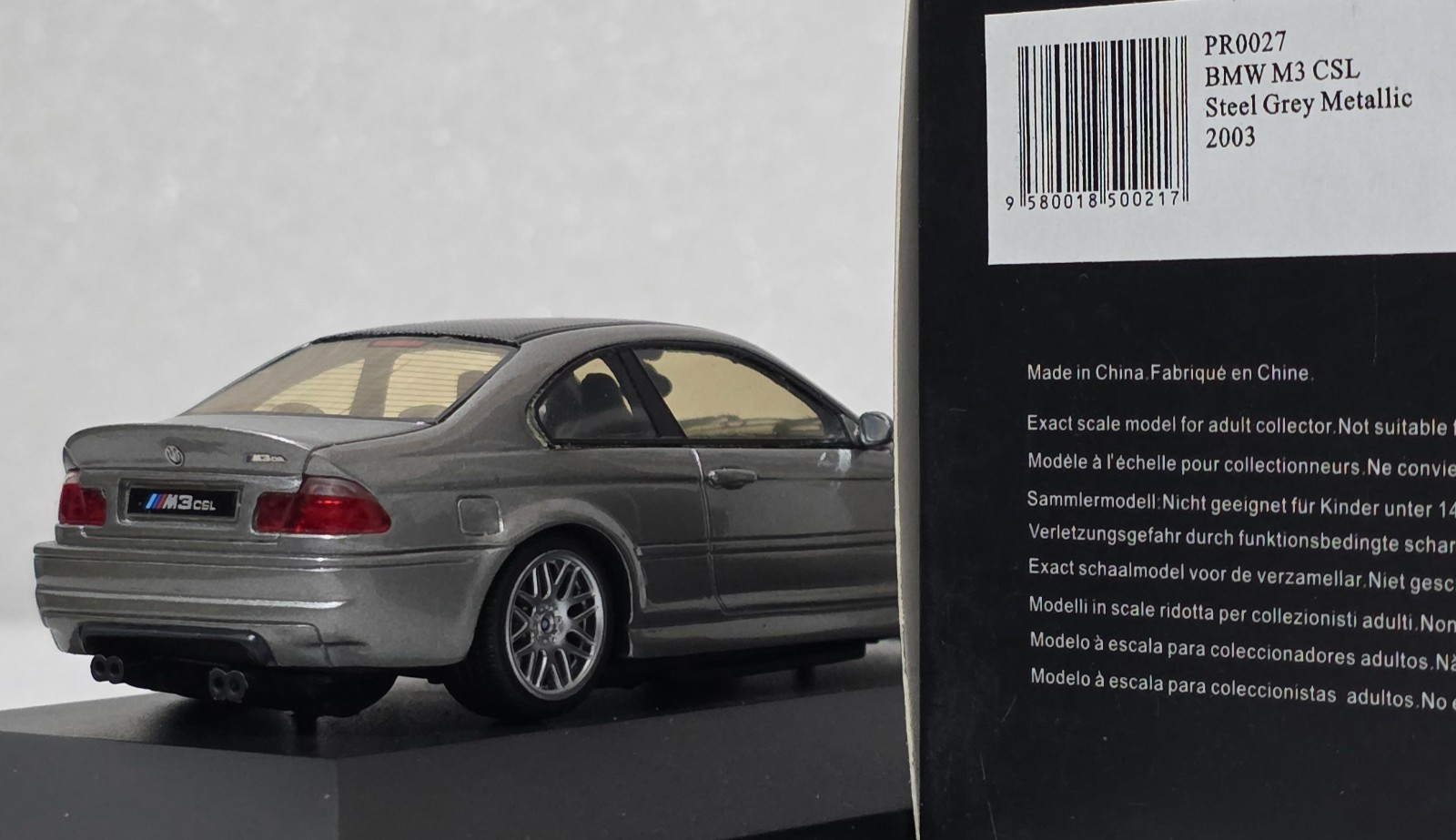 BMW M3 (e46) CSL 2003 Steel Grey Met 1:43 Premium-X IXO PRD0027 EXTREMELY RARE!!