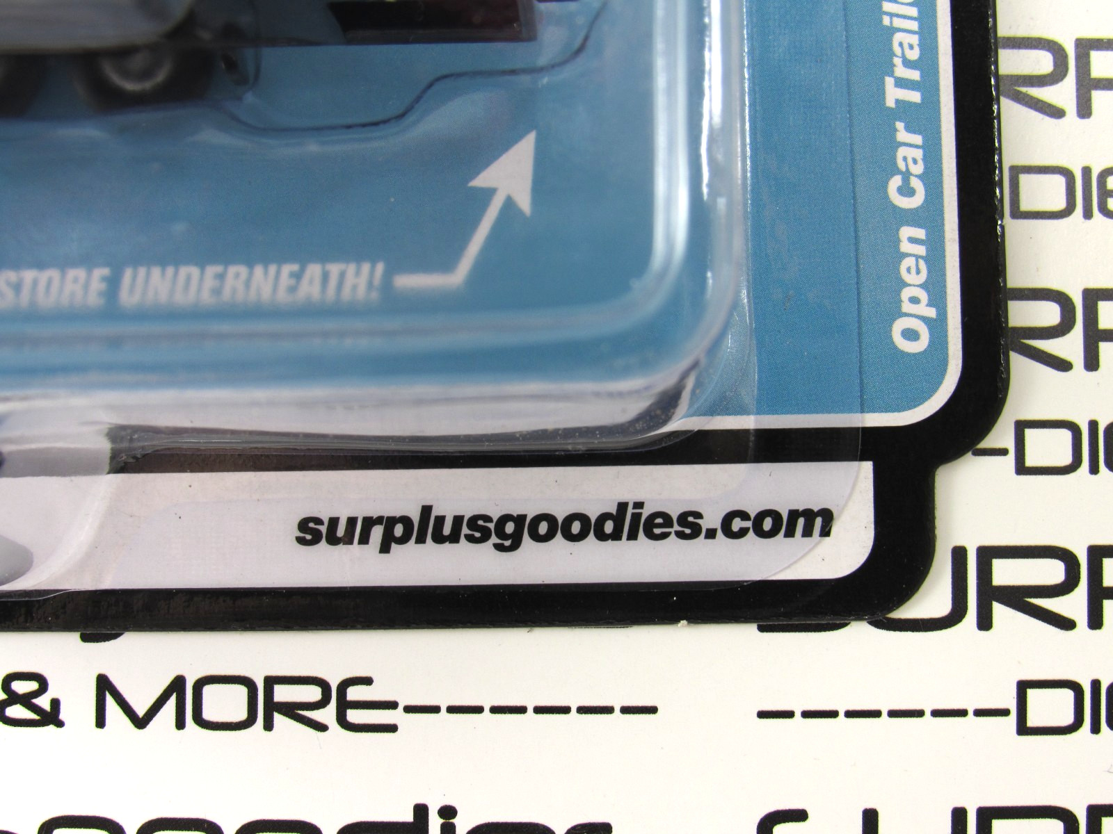 2025 Auto World 1:64 SURPLUSgoodies Black Flat Deck OPEN Car/Truck TRAILER
