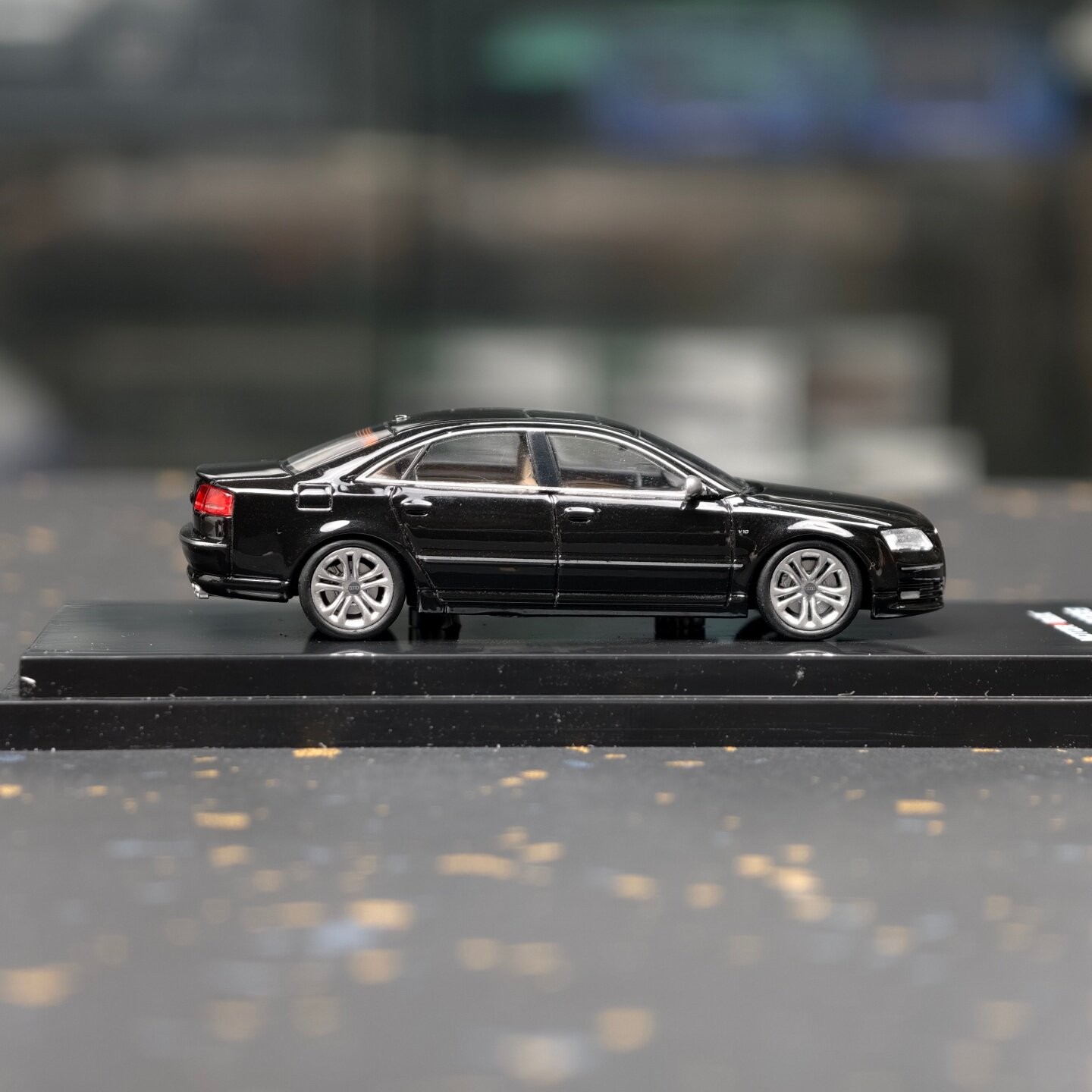 1:64 S8 2008 Black Alloy Diecast Model Car Collectible Gift Display