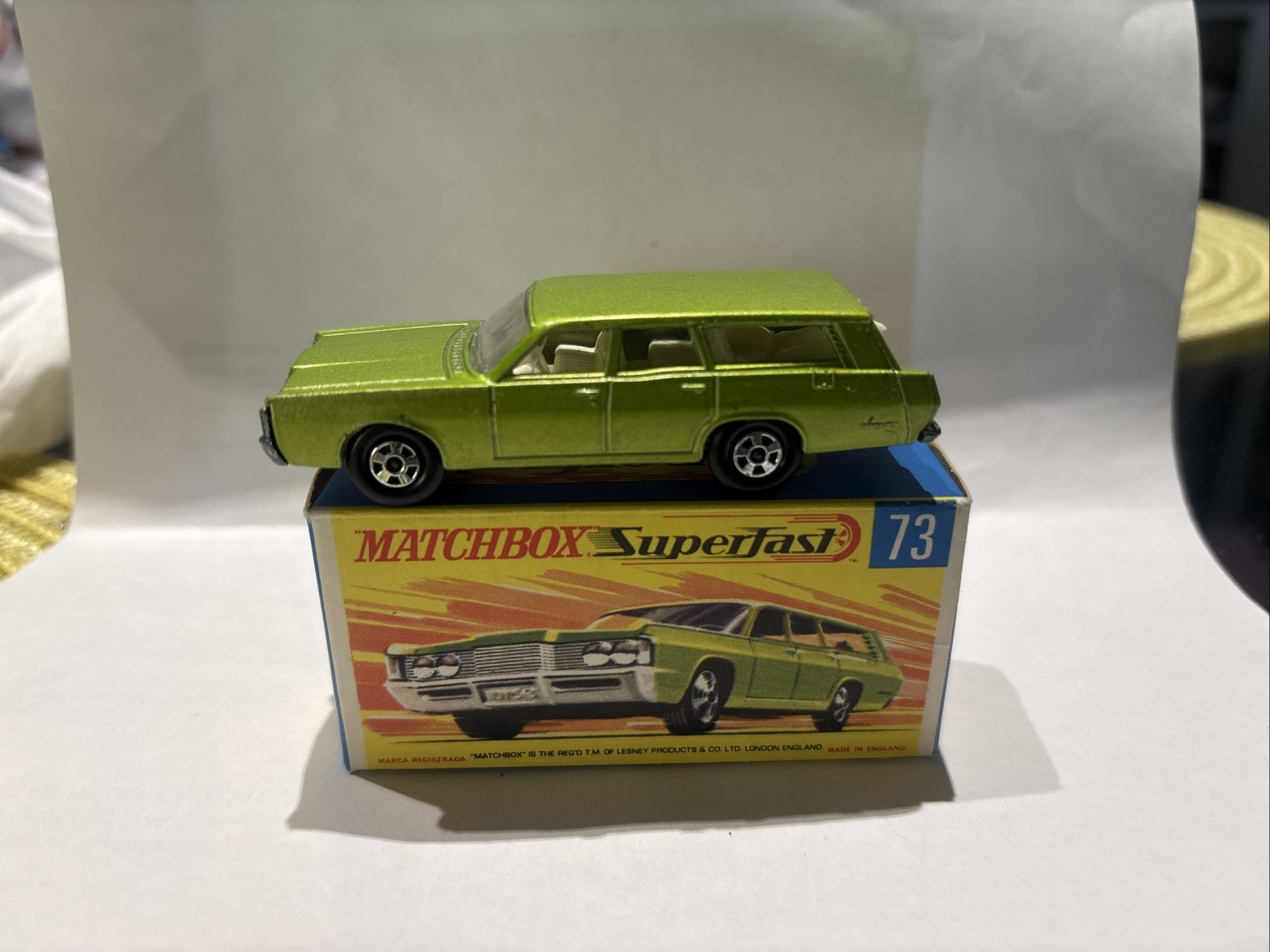 Matchbox Lesney Superfast No. 73 1968 Mercury Wagon w/F2 Box