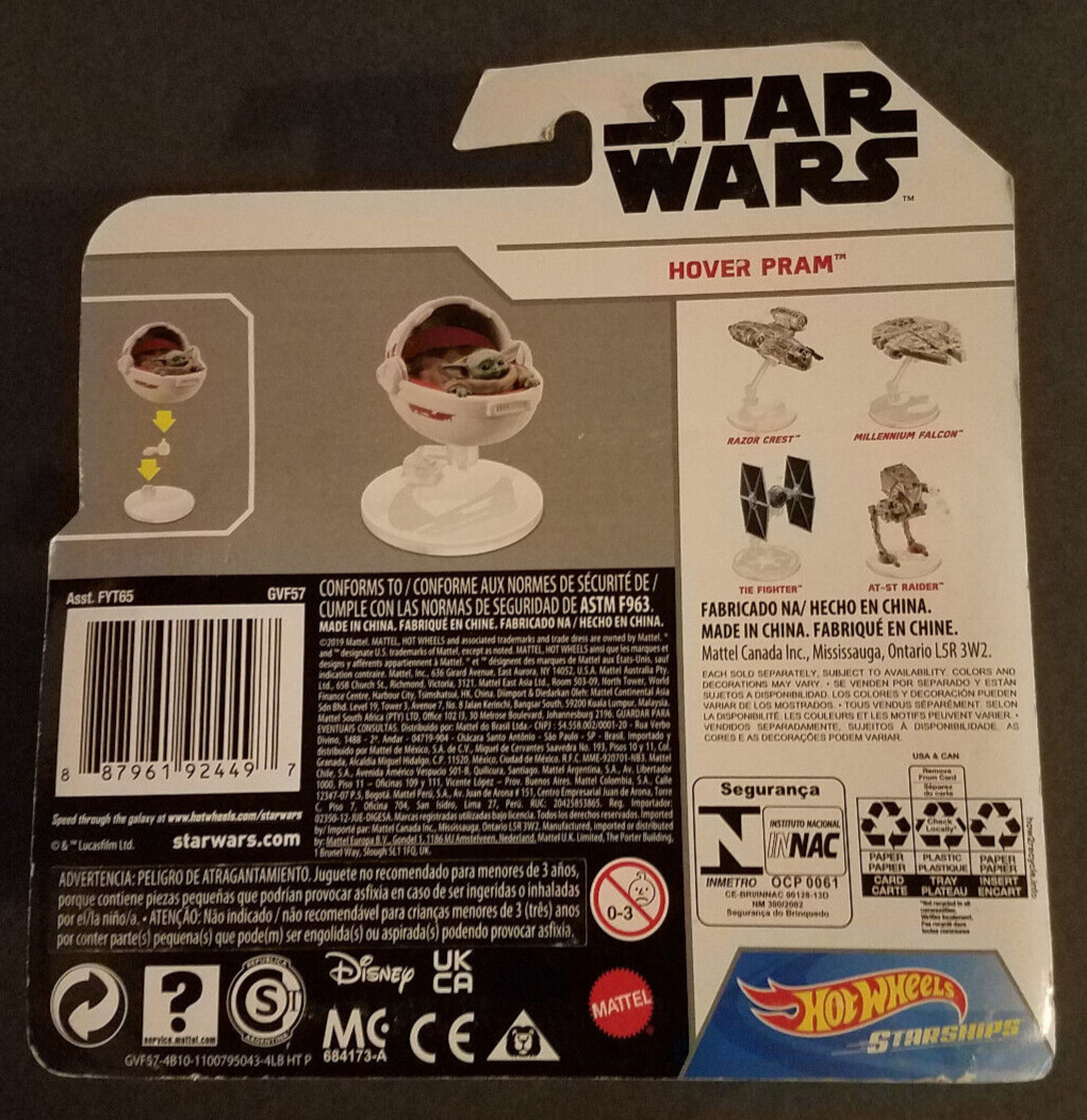 Hot Wheels Star Wars Starship Mandalorian The Child Hover Pram