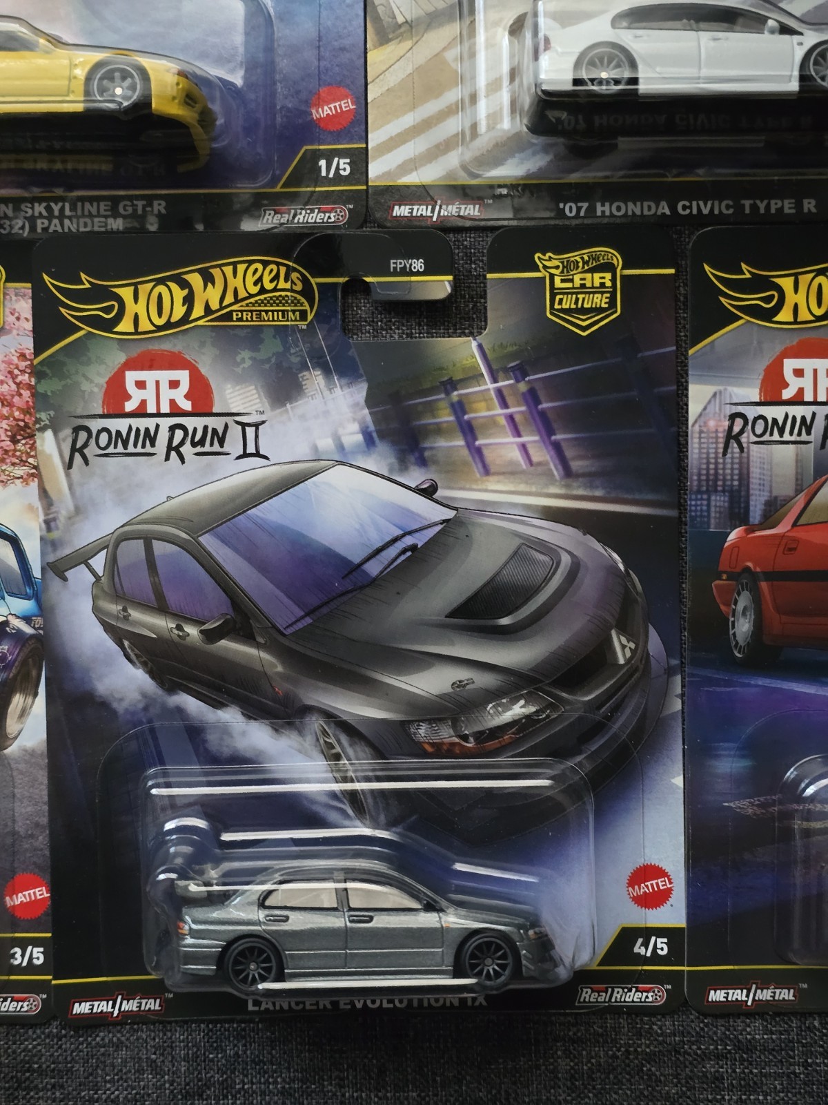 2025 Hot Wheels Premium Ronin Run 2 M Case “5 Car” Set FPY86 Car Culture