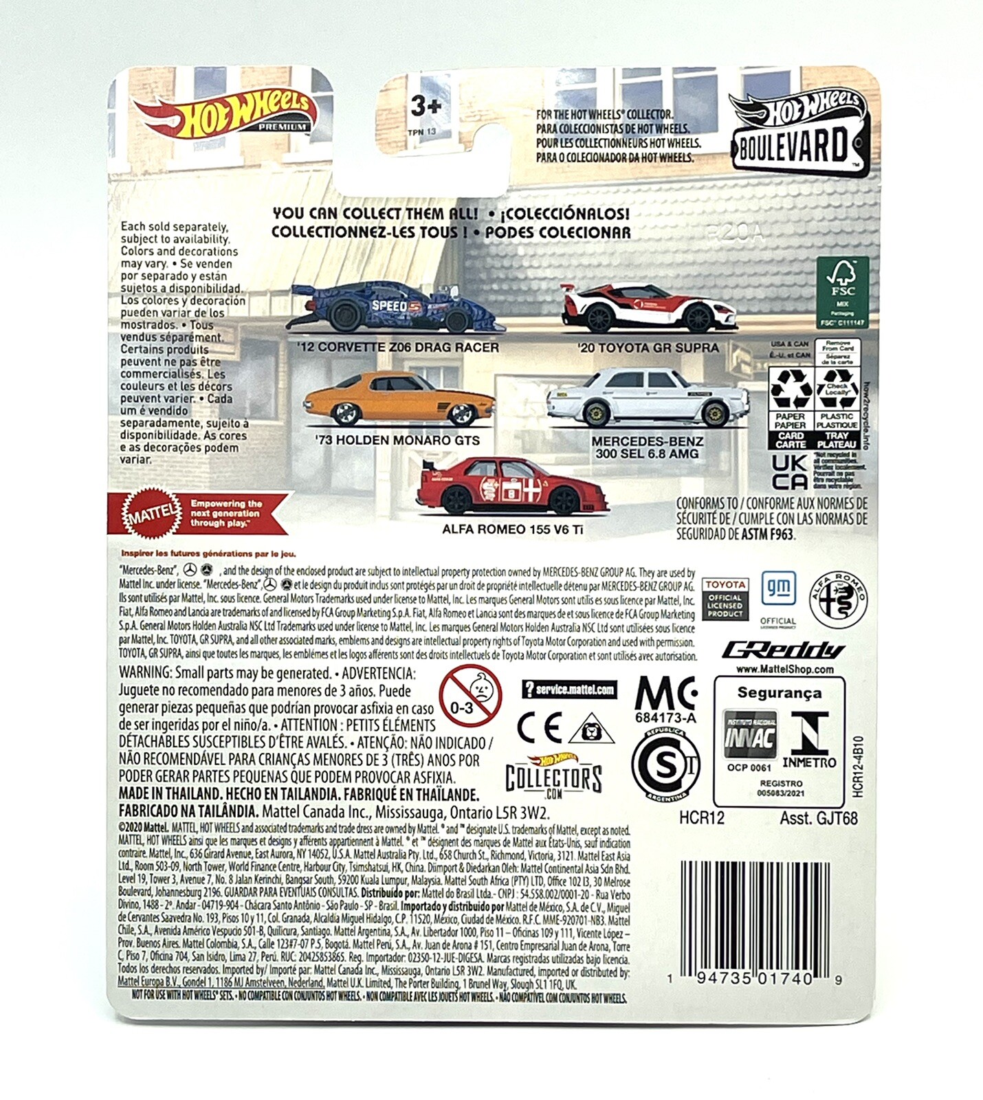 2022 Hot Wheels Premium Boulevard Laughlin ’12 Corvette Z06 Drag Racer #51