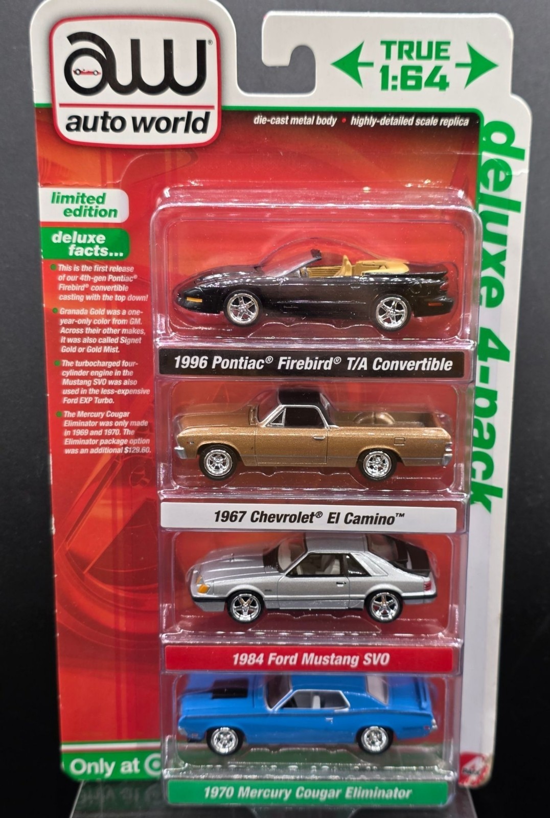 Auto World Deluxe 4-Pack Die-Cast 1:64 Scale Version A Models