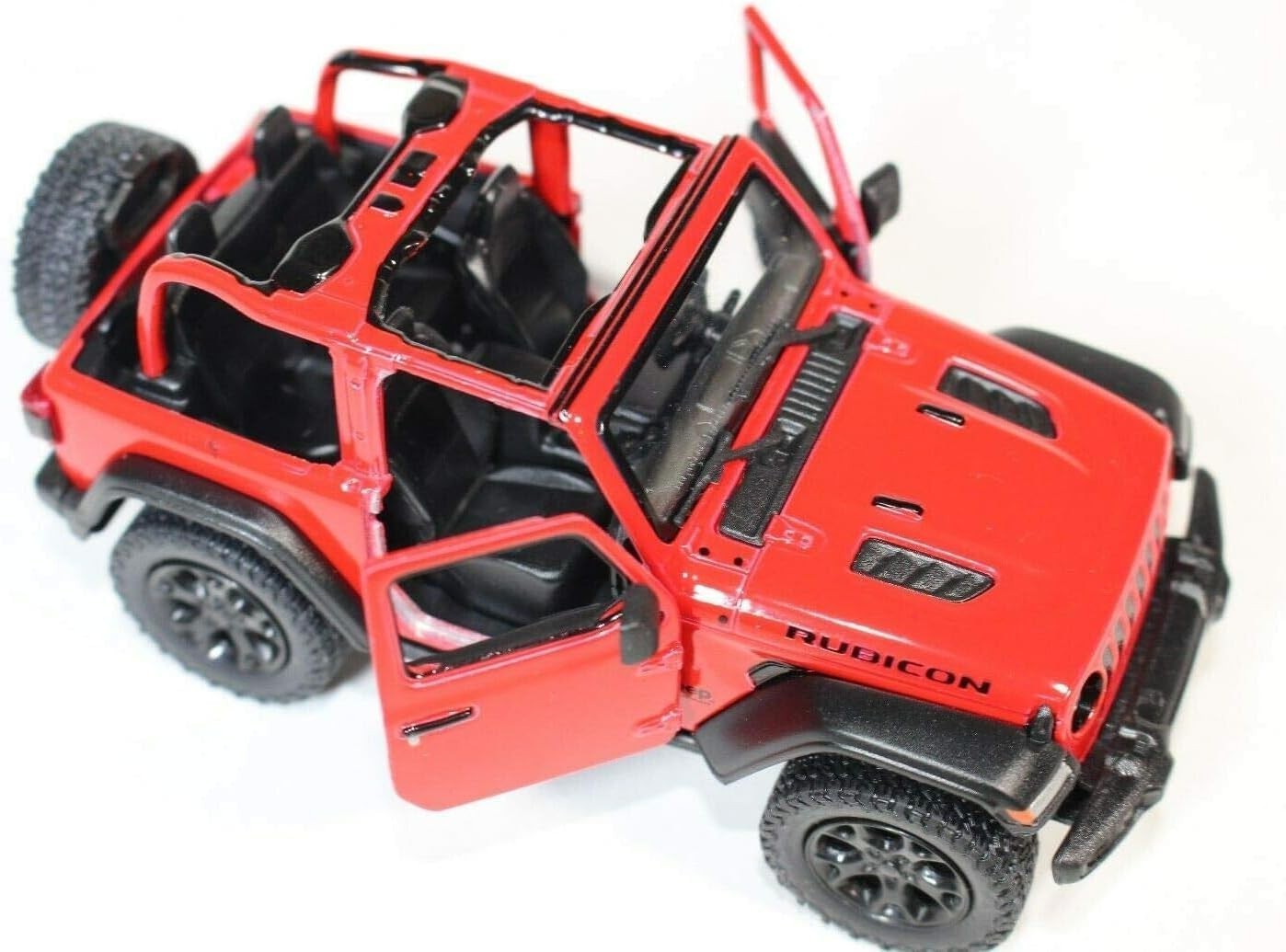 5 Inch Jeep Wrangler Rubicon Die Cast Model Car Red Pullback Action Toy