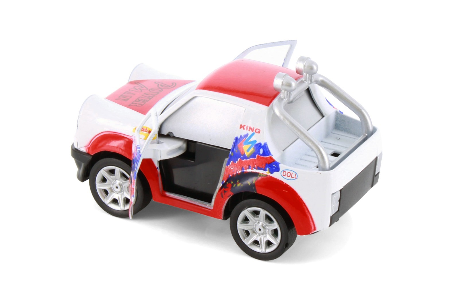 Cutie Cars w/Movable Eyes & Tongues – Power Man, Red – Showcasts 403/4D – 4″