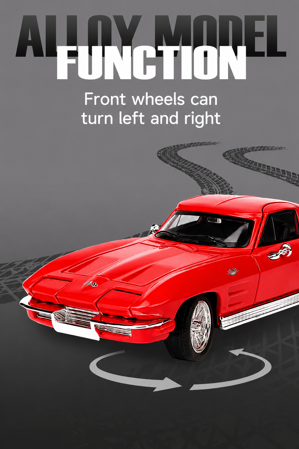1:32 1963 Chevrolet Corvette Sting Ray C2 Coupe Model Car Collectible Toy Gift