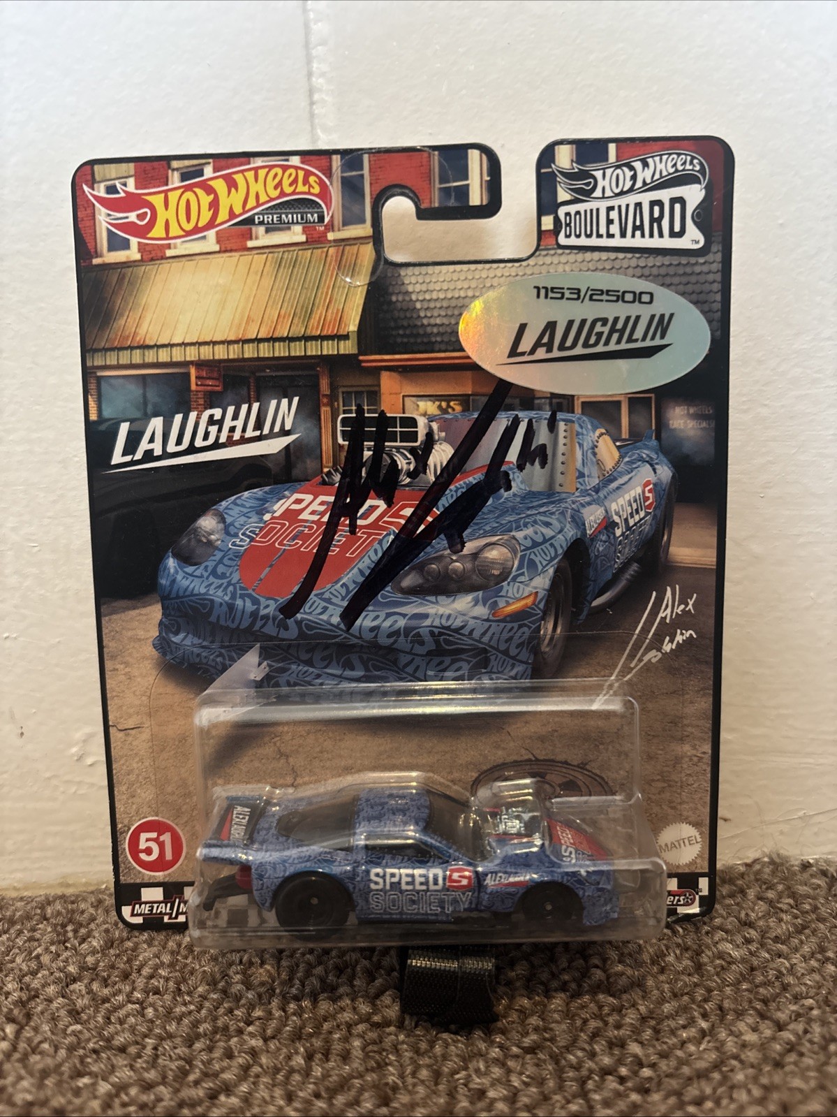 Hot Wheels Boulevard 12 CORVETTE Z06 DRAG RACER ALEX LAUGHLIN Signed 1153/2500!