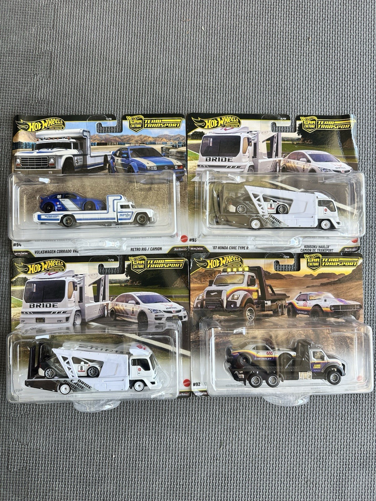 Hot Wheels 2026 Car Culture Team Transport L Case Set of 4 Cars FLF56-957L