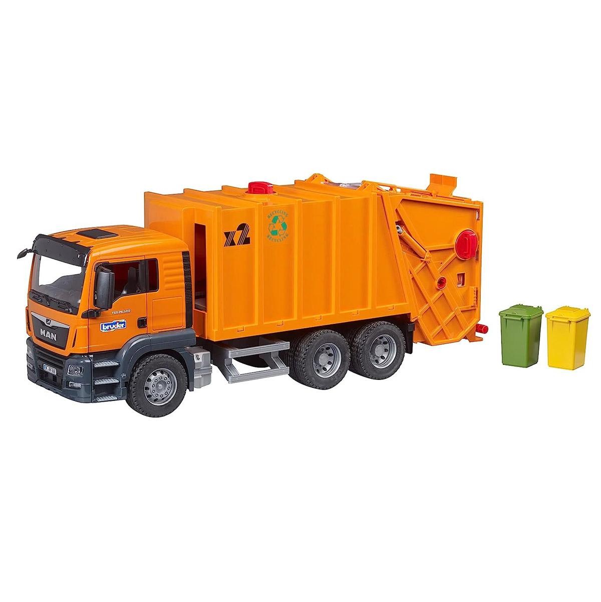 Bruder 1/16 MAN TGS Orange Garbage Truck 03760