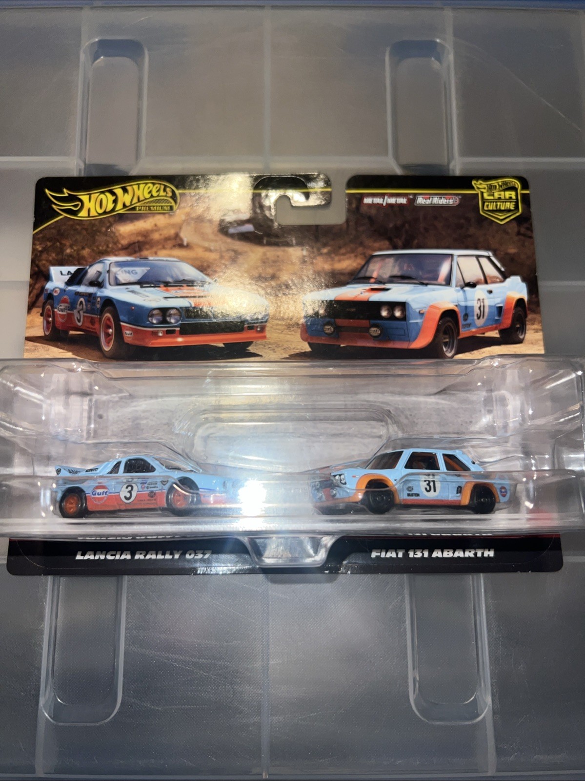 Hot Wheels Premium Car Culture 2 Pack Gulf Lancia Rally 037 & Fiat 131 Abarth!!!