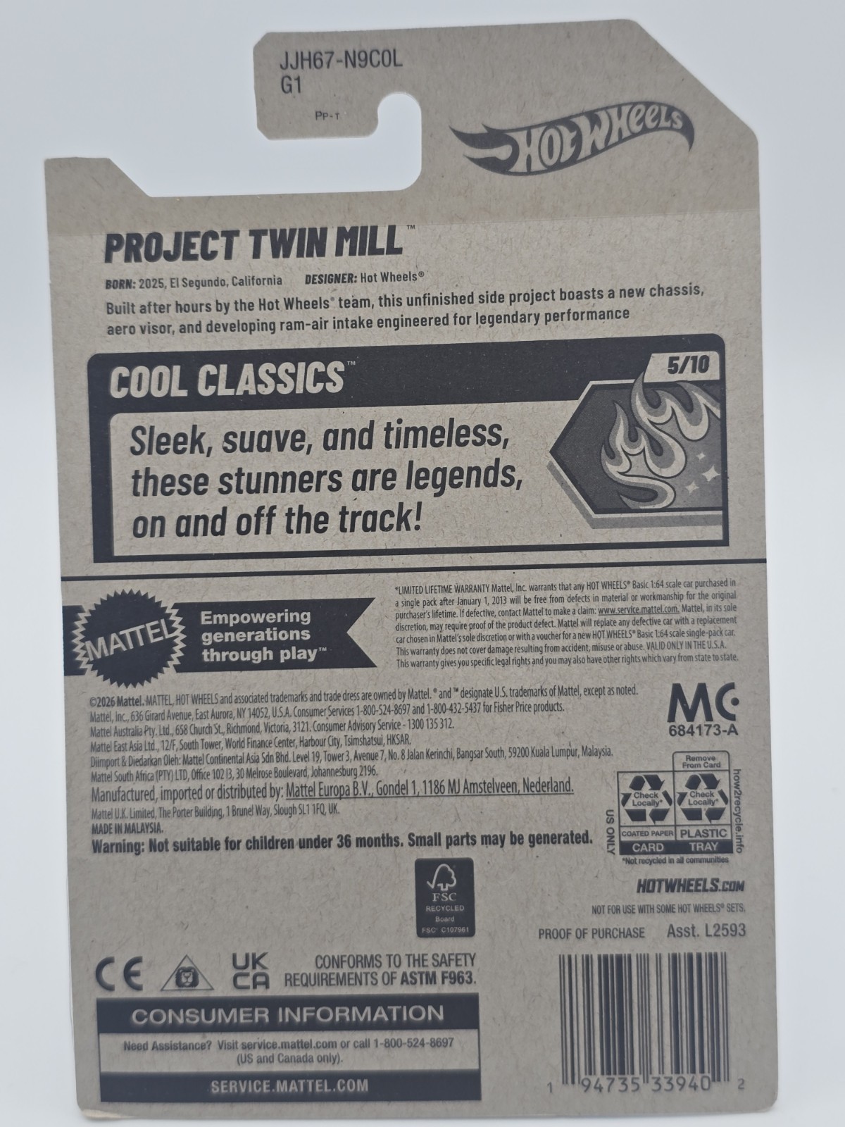 Project Twin Mill #219 5/10 Cool Classics 2026 Hot Wheels Mix L Case