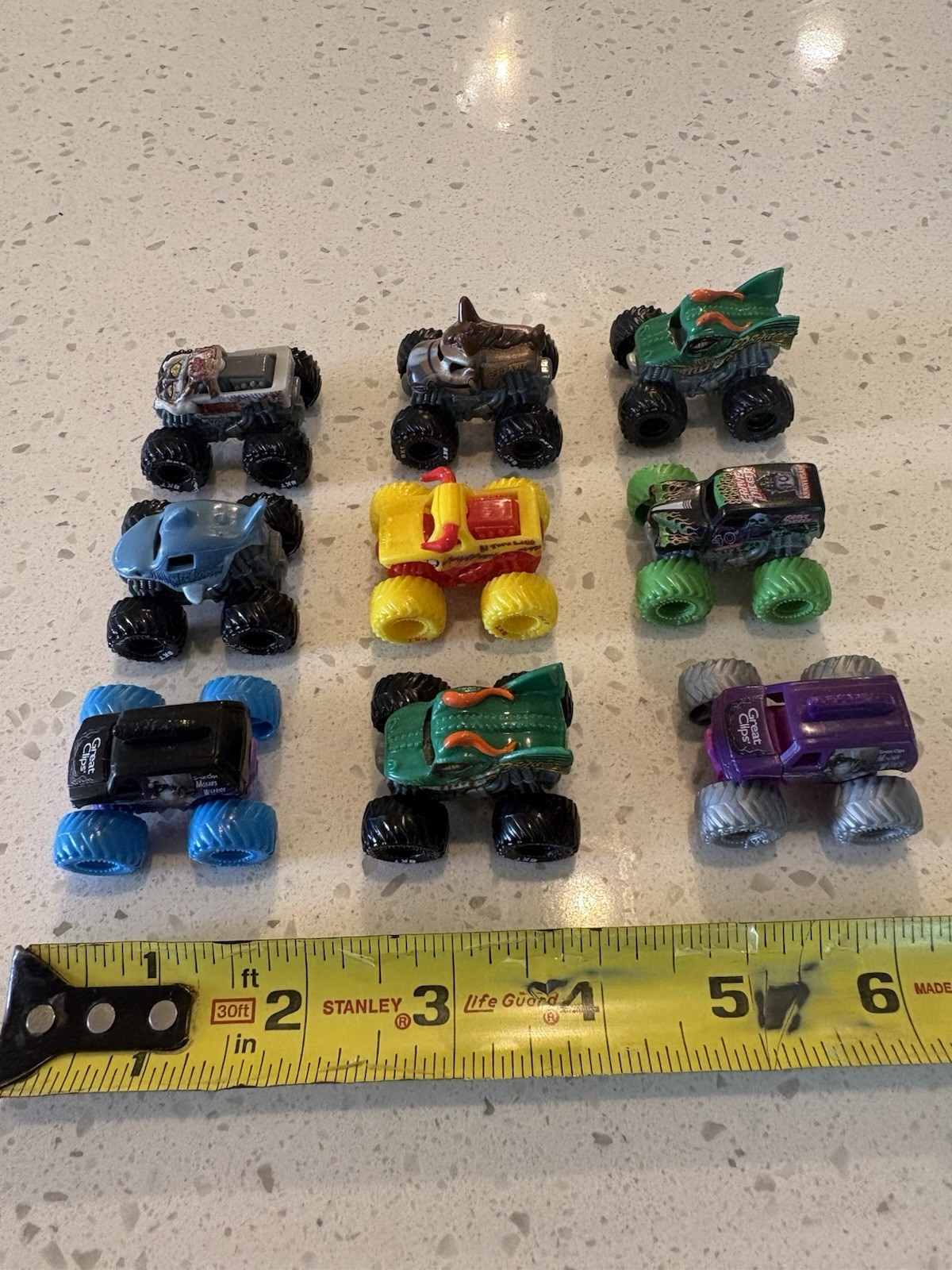 Nice Lot of 9 Spin Master Monster Jam Mini Trucks 1/87 Free Ship in USA