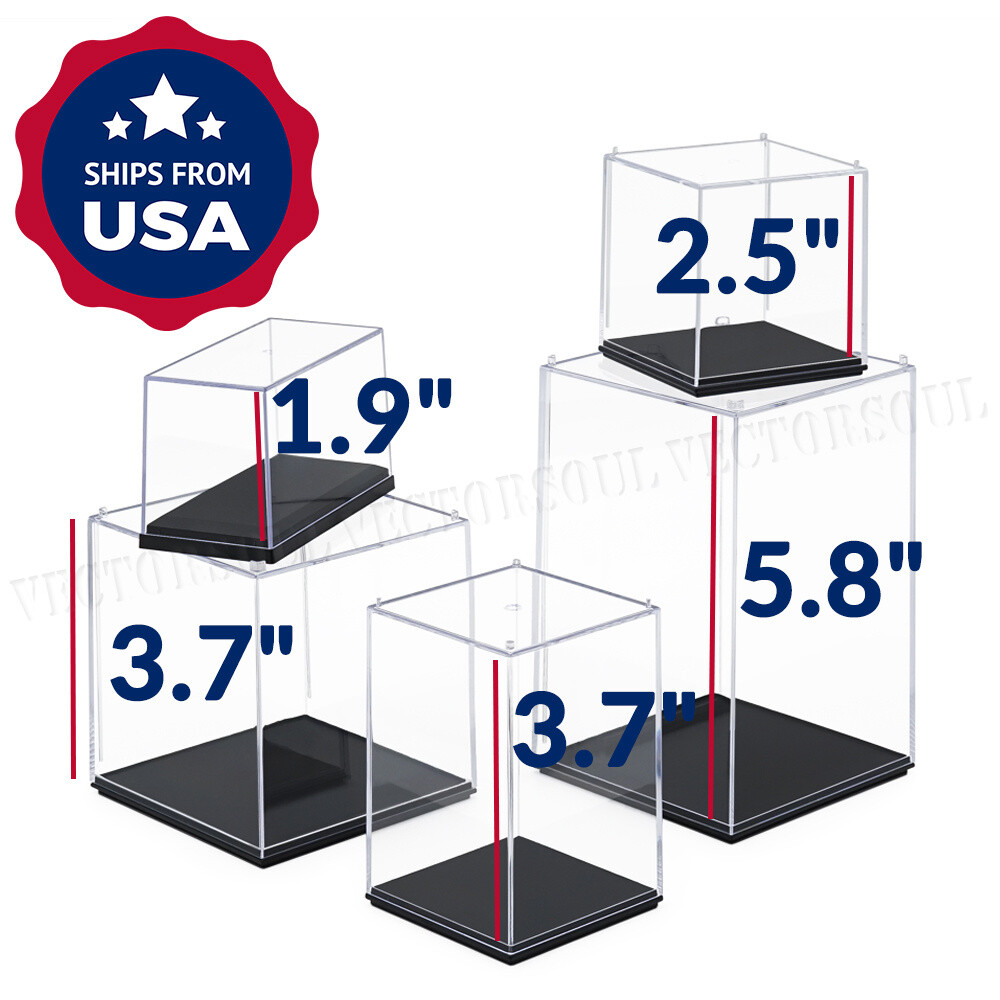 Small Acrylic Display Case Dustproof Box For Mini Action Figures 1/64 Diecast US