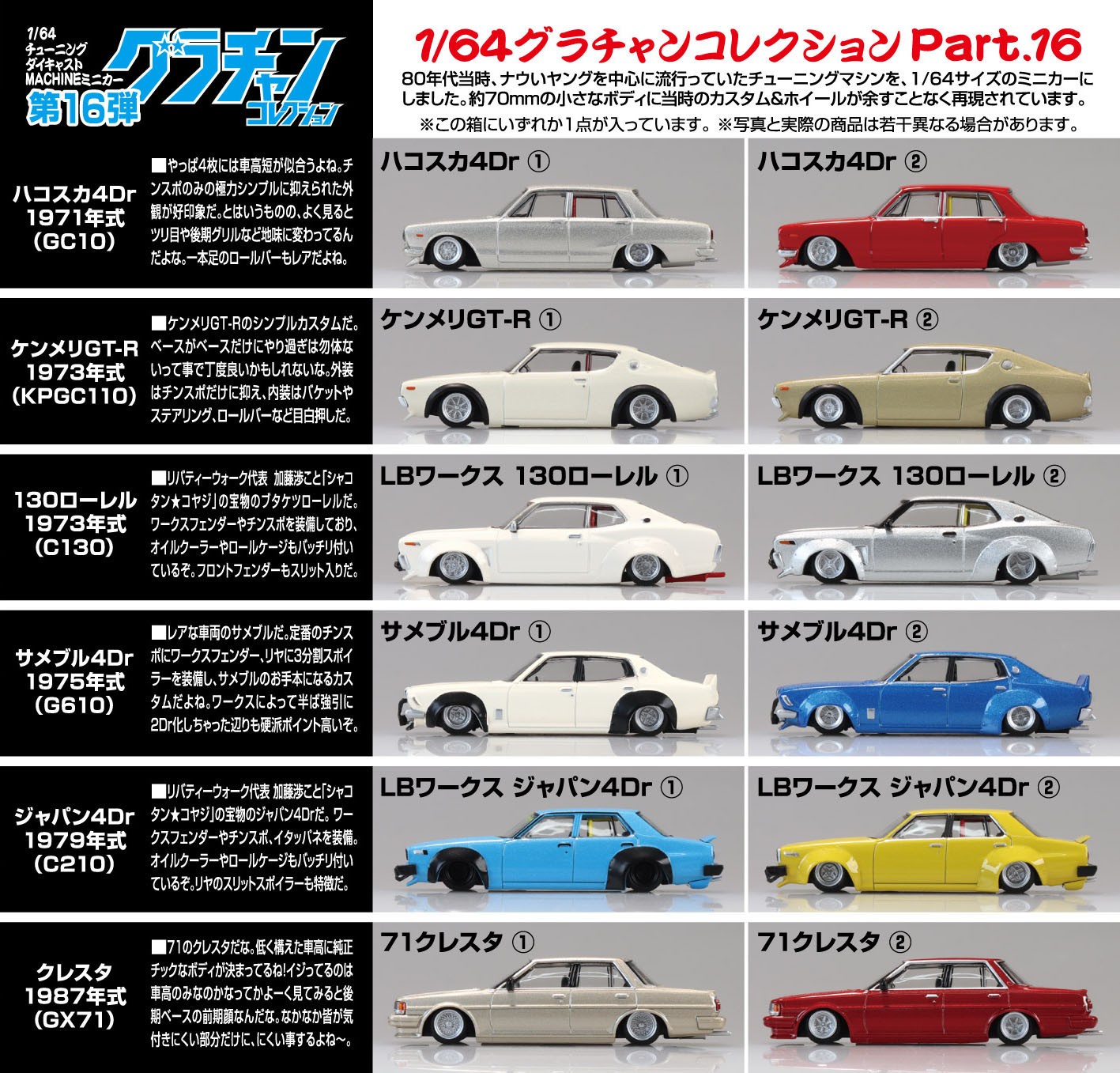 Aoshima 1/64 GRAND CHAMPION COLLECTION Part 16 (1 CAR)