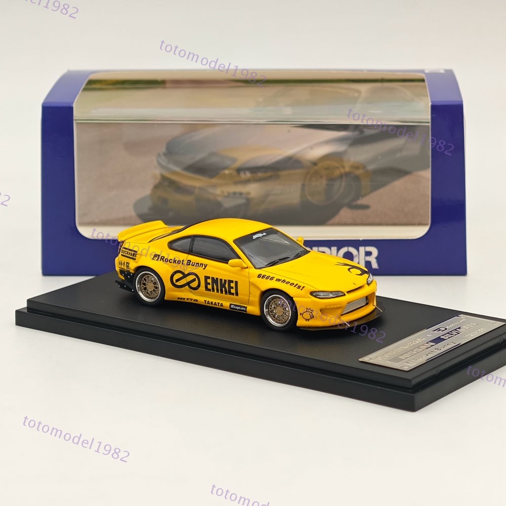 SW 1/64 Nissan Silvia S15 Pandem Rocket Bunny Yellow Diecast Model Car Limited