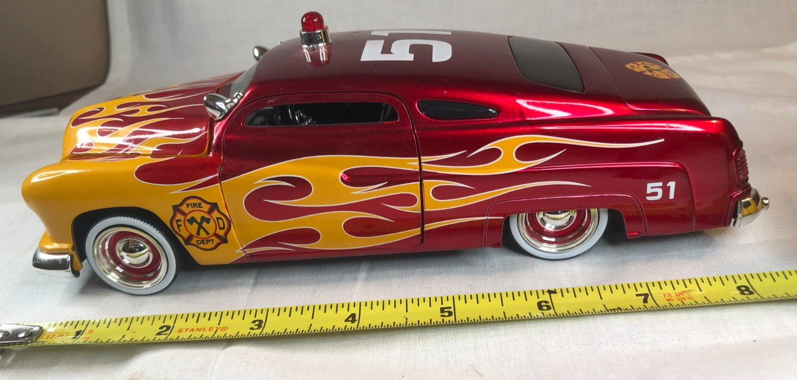 Jada 51 1951 Mercury Merc Chopped Badge City Heat Fire Dept Car 1/24