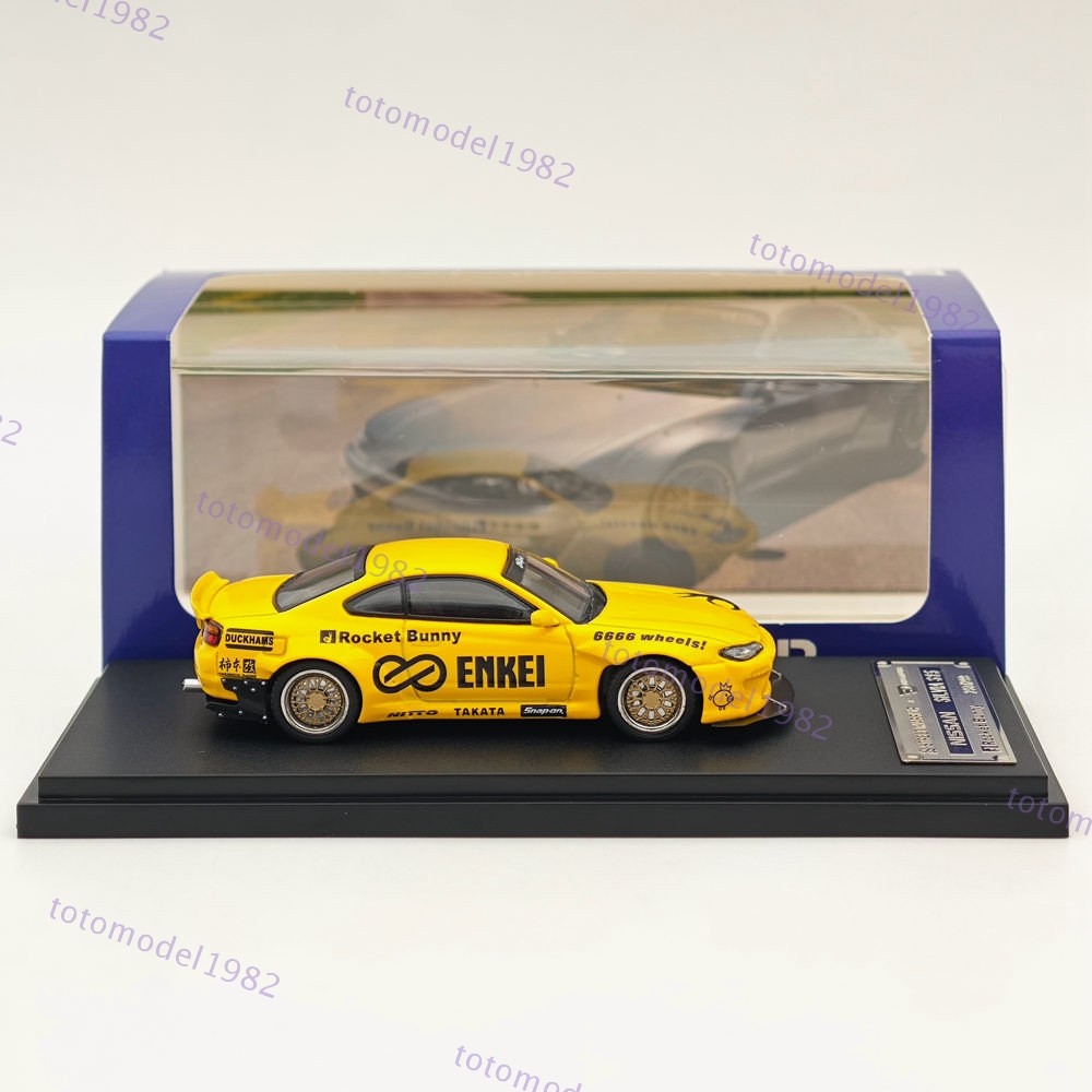 SW 1/64 Nissan Silvia S15 Pandem Rocket Bunny Yellow Diecast Model Car Limited