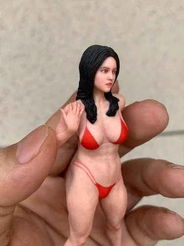 Miniature Figure Scene Props 1/18 Bikini Muscle Anime Girl Diorama Resin Sculpt