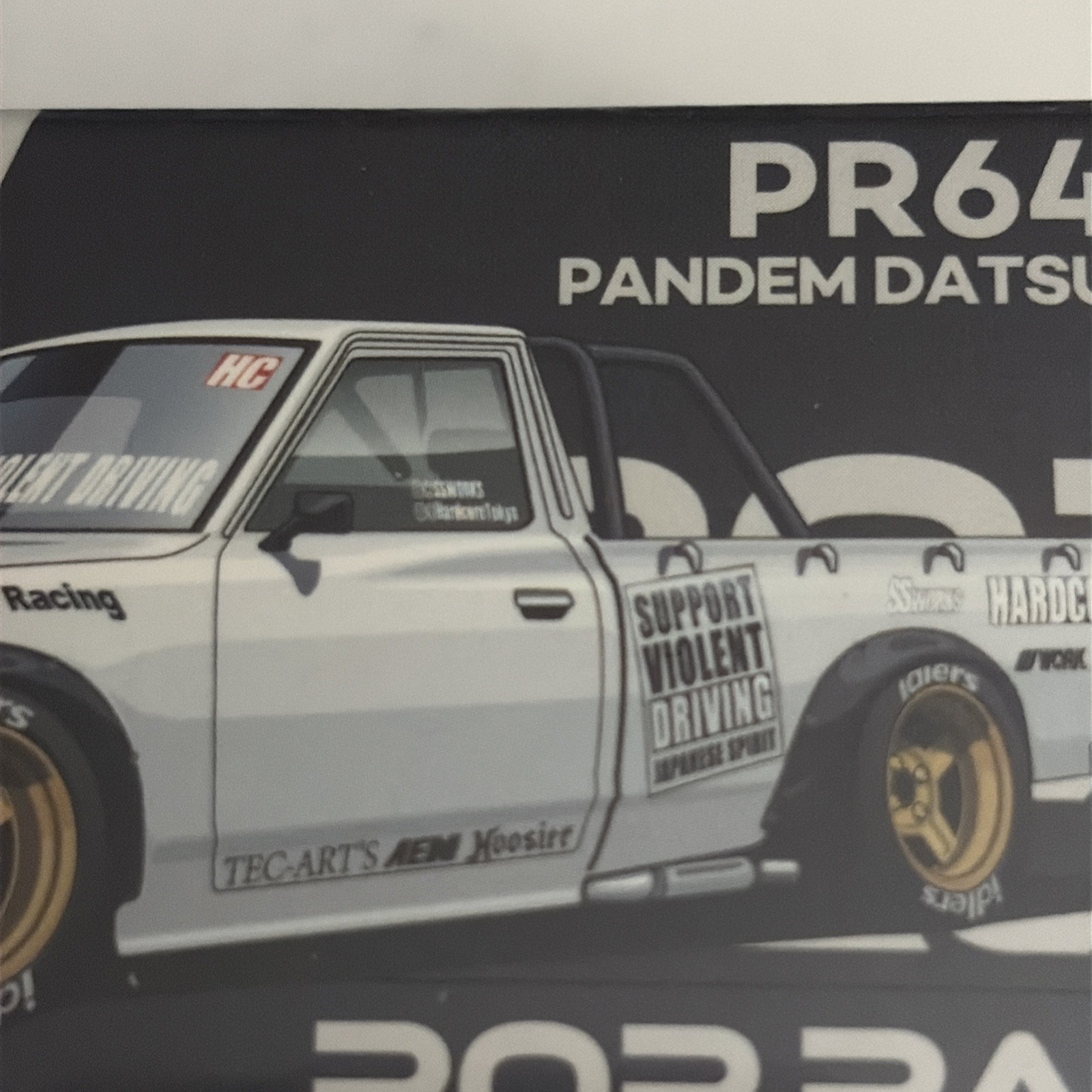 1/64 Pop Race Pandem Datsun 620 With Support Violent Driving On The Sides Sealed