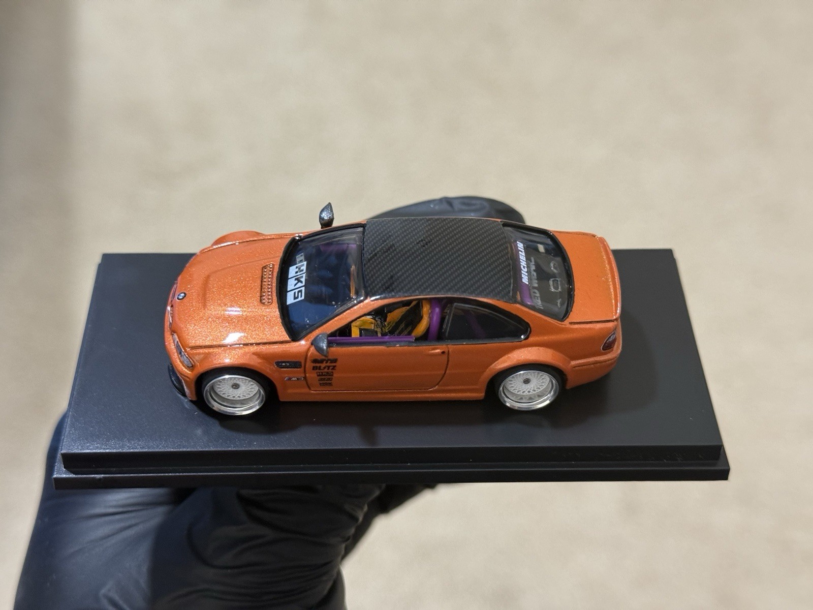 Hot Wheels BMW M3 E46 1:64 Custom Orange/Black Metal Diecast Car Ltd Ed