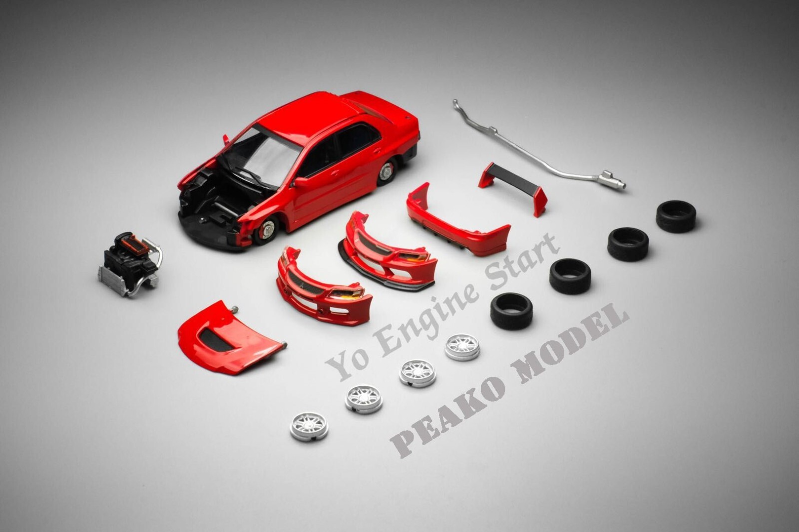 1/64 YES X Peako Mitsubishi Lancer Evolution IX Red Ralliart Special