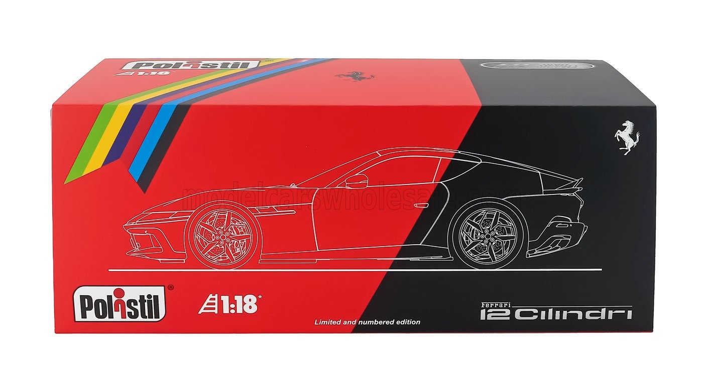 Polistil 1:18 Ferrari 12Cilindri 2024 Imola Red Metallic with Showcase (18FE0…