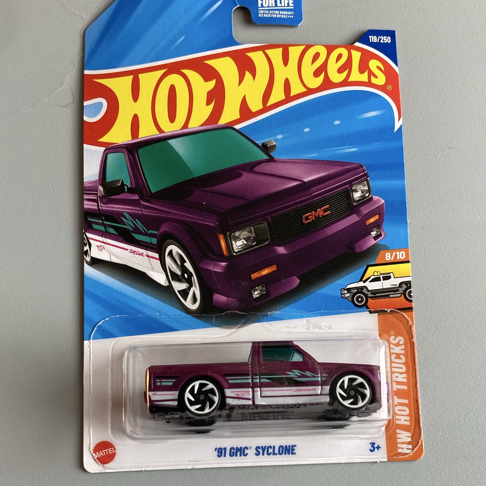 🔥2024 Hot Wheels ‘91 GMC Syclone Purple Mainline HW Hot Trucks 8/10🔥