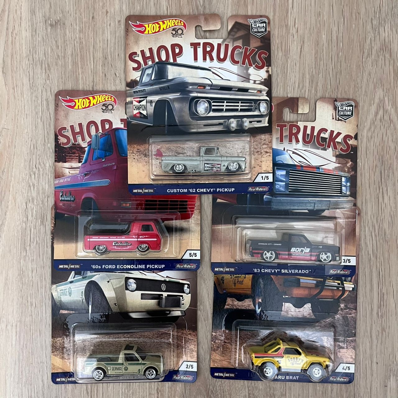 Hot Wheels 2018 Shop Trucks Set of 5 – ’62 Custom Chevy & ’83 Silverado Borja